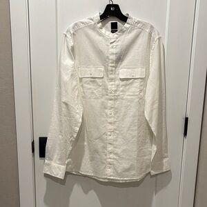 H&M White Casual Button Down Shirt